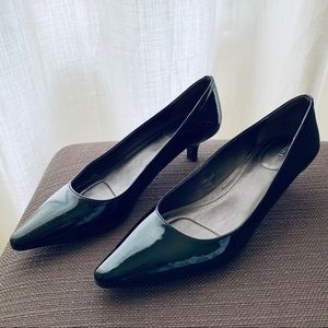 Calvin Klein Shiny Black Kitten Heels